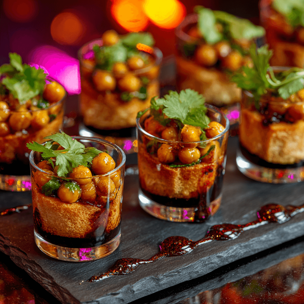 Doubles shooters with tamarind chutney